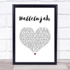 Ray Charles Hallelujah White Heart Song Lyric Wall Art Print