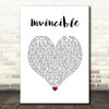 Tinie Tempah Invincible White Heart Song Lyric Wall Art Print