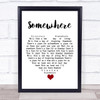 Barbra Streisand Somewhere White Heart Song Lyric Wall Art Print