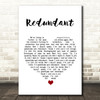 Green Day Redundant White Heart Song Lyric Wall Art Print