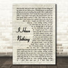 Whitney Houston I Have Nothing Vintage Script Song Lyric Quote Print