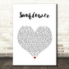 The Courteeners Sunflower White Heart Song Lyric Wall Art Print
