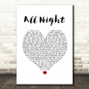 The Vamps All Night White Heart Song Lyric Wall Art Print