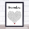 All About Eve December White Heart Song Lyric Wall Art Print