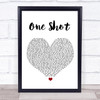 JLS One Shot White Heart Song Lyric Wall Art Print