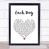 Simply Red Each Day White Heart Song Lyric Wall Art Print