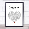 Johnny Cash Jackson White Heart Song Lyric Wall Art Print