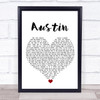 Blake Shelton Austin White Heart Song Lyric Wall Art Print