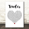 Blur Tender White Heart Song Lyric Wall Art Print