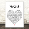 L-H Yoshi White Heart Song Lyric Wall Art Print