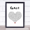 The Wolfe Tones Grace White Heart Song Lyric Wall Art Print