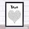 alt-J Taro White Heart Song Lyric Wall Art Print