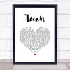 The Wombats Turn White Heart Song Lyric Wall Art Print