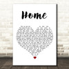 Will Young Home White Heart Song Lyric Wall Art Print