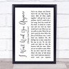 Randy Travis I Won't Need You Anymore (Always And Forever) White Script Song Lyric Wall Art Print