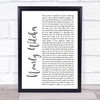 Panic! At The Disco Nearly Witches (Ever Since We Met) White Script Song Lyric Wall Art Print