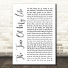 David Cook The Time Of My Life White Script Song Lyric Wall Art Print