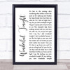 Eric Clapton Wonderful Tonight White Script Song Lyric Wall Art Print