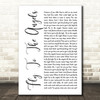 Slaughter Fly To The Angels White Script Song Lyric Wall Art Print