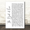 Peter Gabriel The Book of Love White Script Song Lyric Wall Art Print