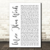 Extreme More Than Words White Script Song Lyric Wall Art Print