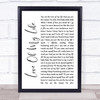 Sammy Kershaw Love Of My Life White Script Song Lyric Wall Art Print