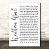 City And Colour Northern Wind White Script Song Lyric Wall Art Print