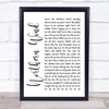 City And Colour Northern Wind White Script Song Lyric Wall Art Print