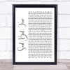 Metallica Sad But True White Script Song Lyric Wall Art Print