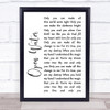 Blessthefall Open Water White Script Song Lyric Wall Art Print