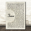 Aaron Lewis Forever Song Lyric Vintage Script Quote Print