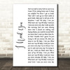 Lynyrd Skynyrd I Need You White Script Song Lyric Wall Art Print