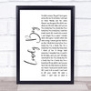 Sex Pistols Lonely Boy White Script Song Lyric Wall Art Print