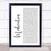 YUNGBLUD Medication White Script Song Lyric Wall Art Print