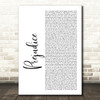 Tim Minchin Prejudice White Script Song Lyric Wall Art Print