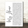 Matilda The Musical My House White Script Song Lyric Wall Art Print