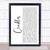 Sub Urban Cradles White Script Song Lyric Wall Art Print