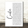 Gerry Cinnamon Canter White Script Song Lyric Wall Art Print