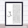 Cigarettes After Sex Sweet White Script Song Lyric Wall Art Print