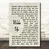 Arcade Fire Wake Up Song Lyric Vintage Script Quote Print