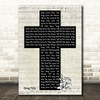 Any Song Lyrics Custom Music Script Christian Memorial Cross Song Lyric Print