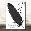 Colbie Caillat Never Gonna Let You Down Black & White Feather & Birds Song Lyric Print