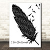 Jim Reeves I Love You Because Black & White Feather & Birds Song Lyric Print