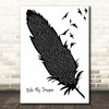 You Me At Six Bite My Tongue Black & White Feather & Birds Song Lyric Print