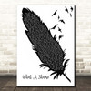 Shinedown What A Shame Black & White Feather & Birds Song Lyric Print