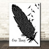 Runrig One Thing Black & White Feather & Birds Song Lyric Print