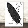 Lukas Graham Funeral Black & White Feather & Birds Song Lyric Print