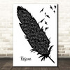 Lauren Daigle Rescue Black & White Feather & Birds Song Lyric Print