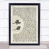 Cher After All Song Lyric Vintage Script Quote Print