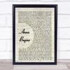 Counting Crows Anna Begins Song Lyric Vintage Script Quote Print